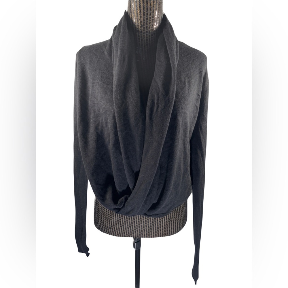 Lululemon Wrap Around Cowl Neck Infinity Sweater Black Sz 6